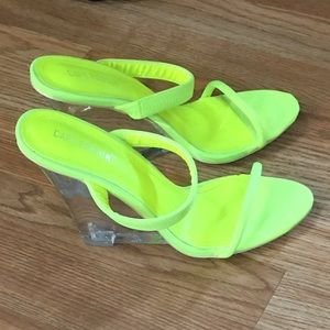 Lime green Cape robbin wedges